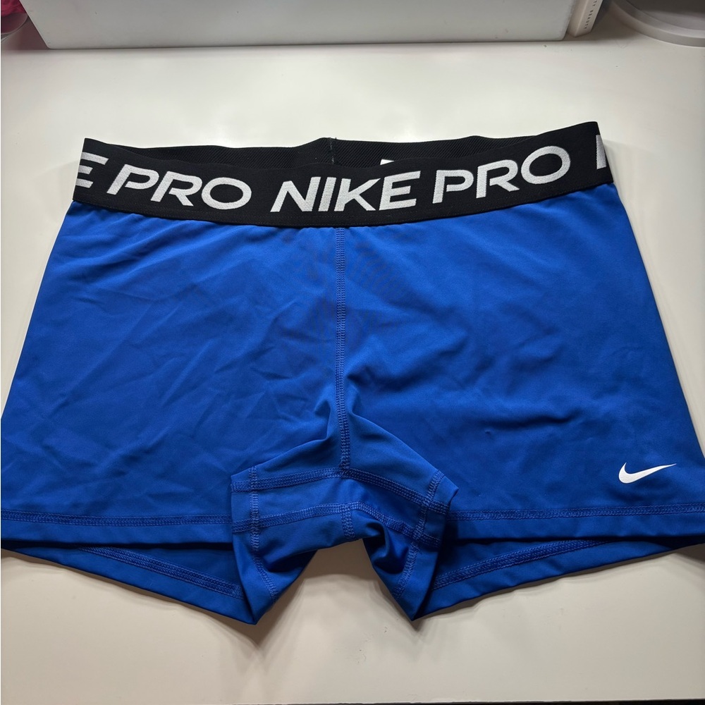 Nike Pro Royal Blue Shorts with Black Waistband
